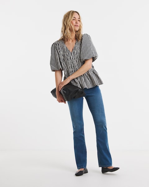 Mid Blue Stretch Bootcut Jeggings