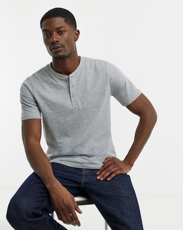 Pure Cotton Grandad Short Sleeve T-Shirt Long