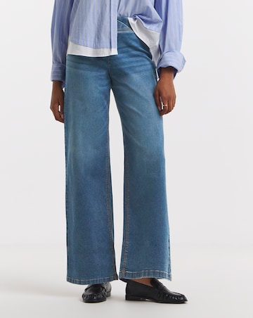 Mid Blue Stretch Wide Leg Weekender Jeggings