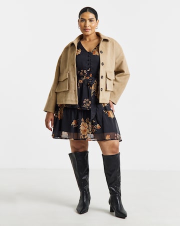 Simply Be Black Floral Skater Dress