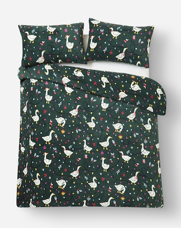 Silly Christmas Goose Fleece Duvet Cover Set