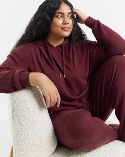 Figleaves Ribbed Soft Hooded Lounge Set