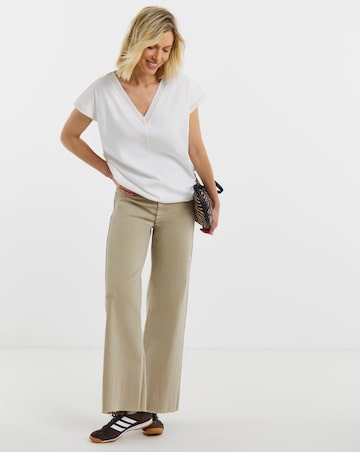 Simply Be White Bubble Hem T-Shirt