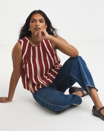 Simply Be Rust Stripe Shell Top