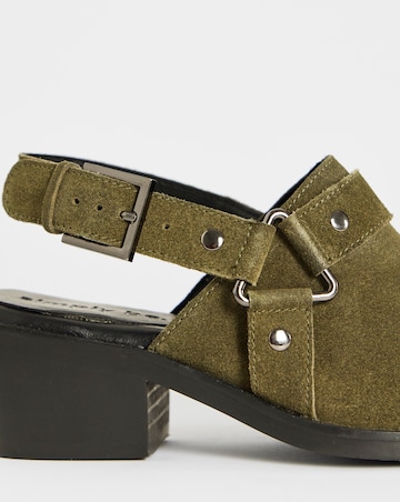 Elyria Suede Western Detailed Mule Shoes - Extra Wide Fit (EEE)