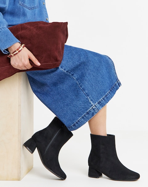 Carmella Block Heel Ankle Boots - Wide Fit (E)