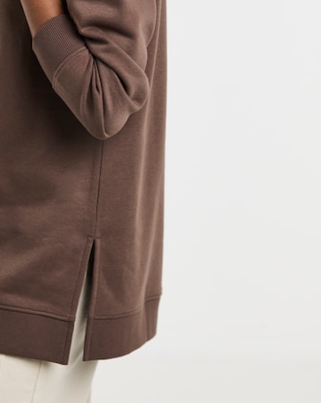 Simply Be Chocolate Side Split Sweatshirt Tunic