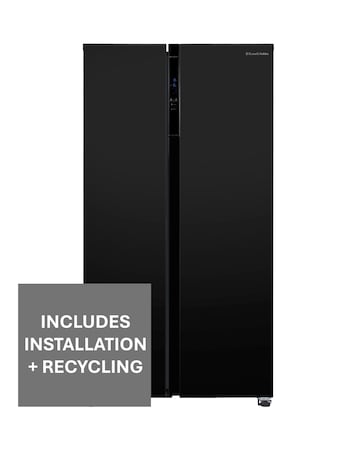 Russell Hobbs RH90AFF201B Slim American Fridge Freezer Black + Install