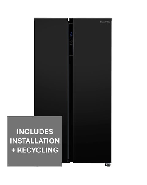 Russell Hobbs RH90AFF201B Slim American Fridge Freezer Black + Install