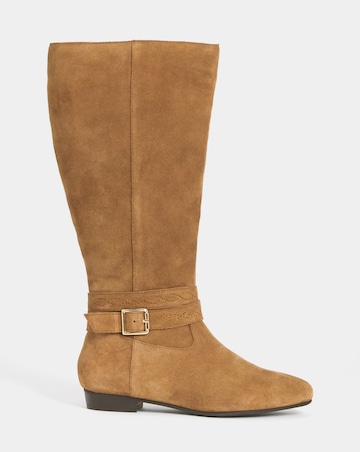 Neveah Suede Flat Knee High Boots - Extra Wide Fit (EEE) & Super Curvy Calf