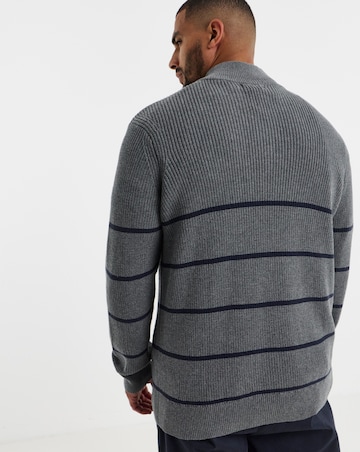 Fisherman Stripe 1/4 Zip Knitted Jumper