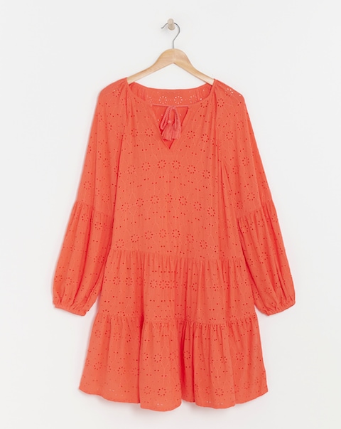 Beach To Beach Broderie Mini Beach Dress