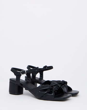 Tamika Volume Twist Flexible Sole Block Heel Sandals - Wide Fit (E)