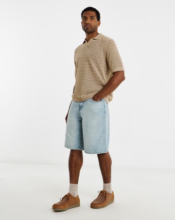 Only & Sons Carl Loose Denim Shorts - Blue