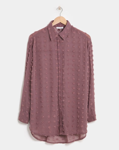 Simply Be Mauve Oversized Dobby Shirt