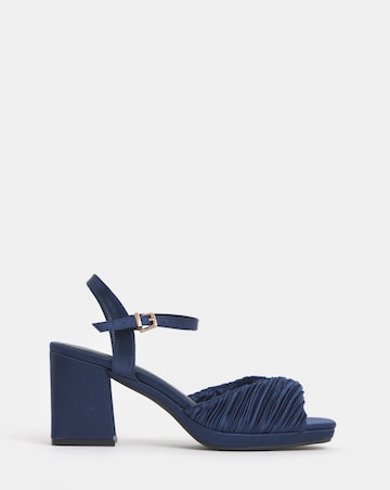 Eve Pleated Two Part Platform Heels - Wide Fit (E)