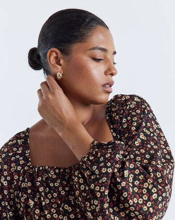 Simply Be Ditsy Floral Blouson Sleeve Blouse