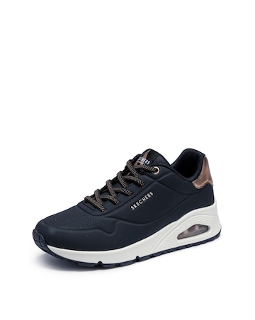 Skechers Black Uno Shimmer Away Trainers - Wide Fit (E)