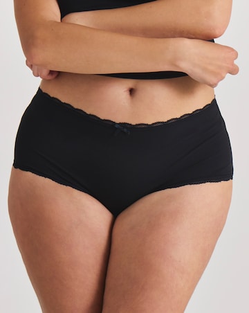 Pretty Secrets (3 Pack) Rib Microfibre Lace Trim Short Kncikers