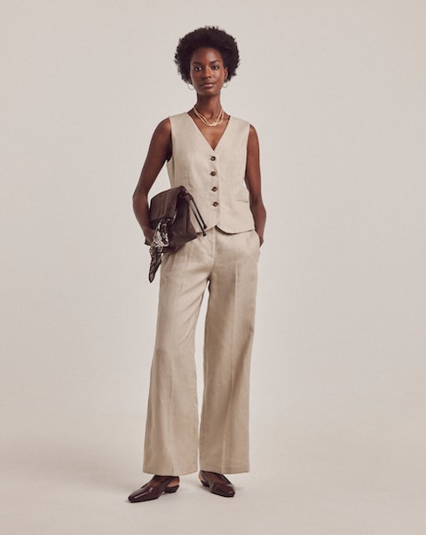 Anthology Pure Linen Wide Leg Trousers