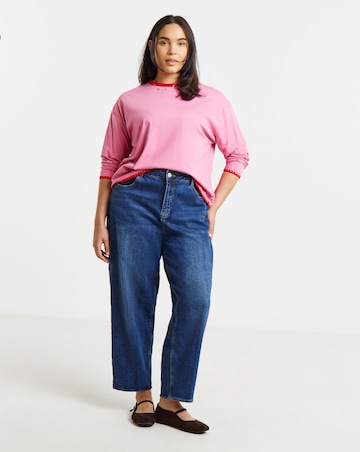 Simply Be Chocolate Whipstitch Long Sleeve T-Shirt