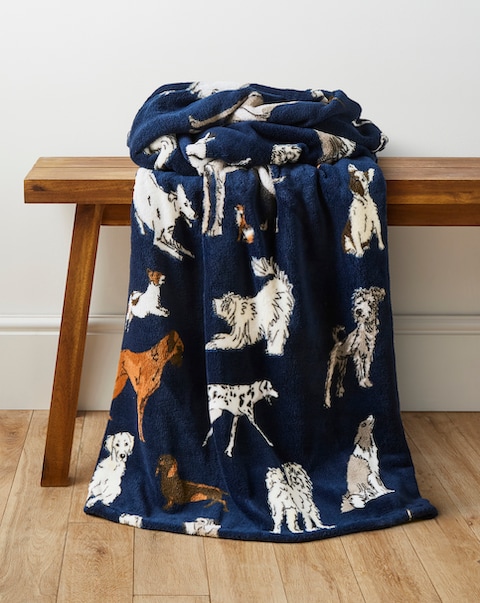 Mixed Dogs Printed Fleece Throw