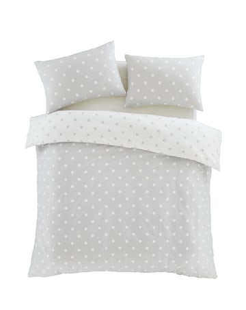 Catherine Lansfield Brushed Polka Dot Duvet Cover Set