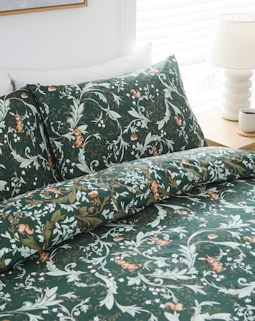 Forest Leaf Scroll Cotton Blend Duvet Cover Set
