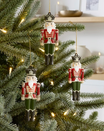 Gisela Graham Nutcracker Hanging Decorations - Set of 3