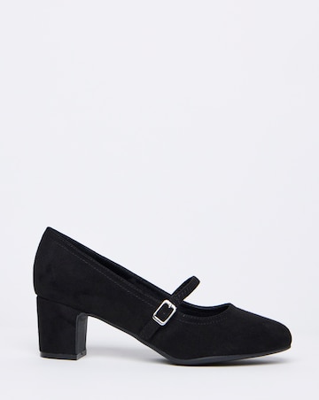 Lorraine Low Block Heel Mary Janes - Wide Fit (E)