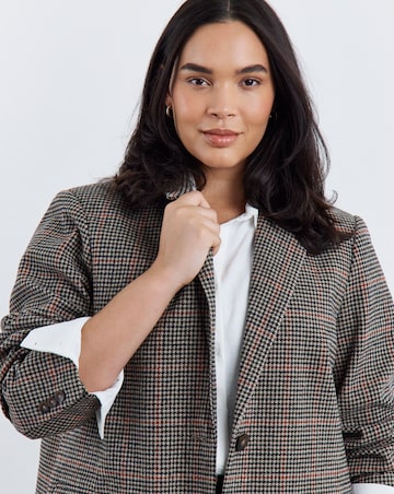 Simply Be Check Print Relaxed Blazer Coat