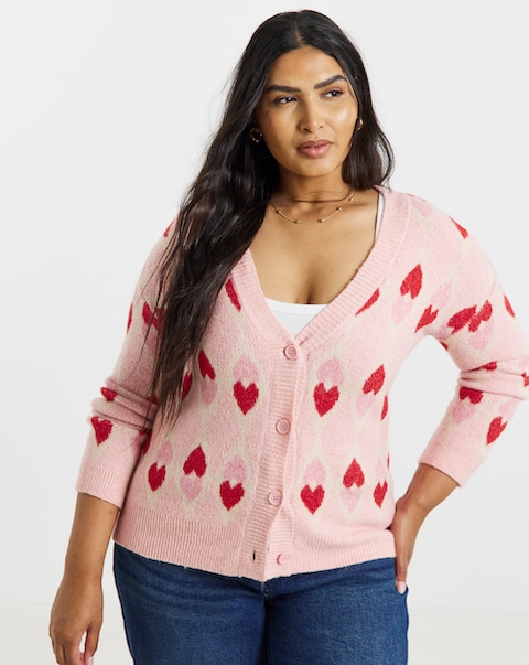 Heart Jacquard Cardigan