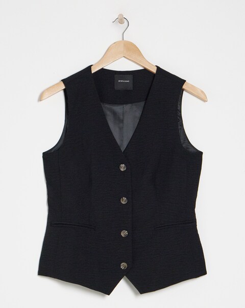 Textured Button Front Waistcoat