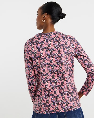 Floral Print Crew Neck Long Sleeve T-Shirt