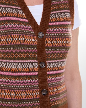 Joe Browns Autumn Days Fairisle Button Through Knitted Vest