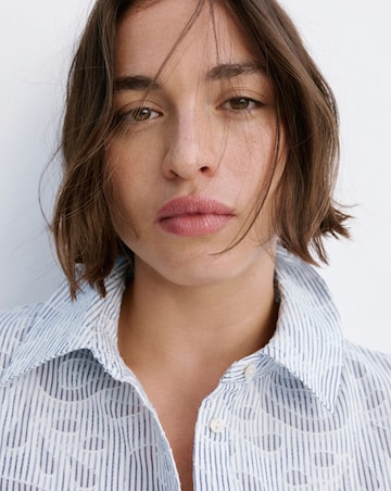 Mango Striped Shirt With Embroidered Details