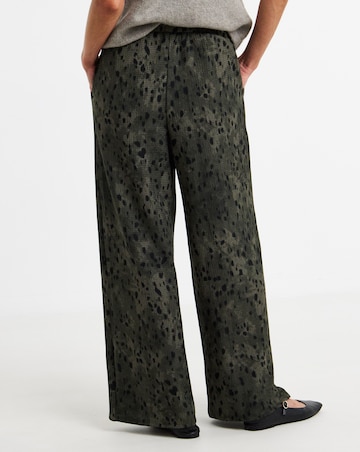 Textured Jersey Wide Leg Trouser