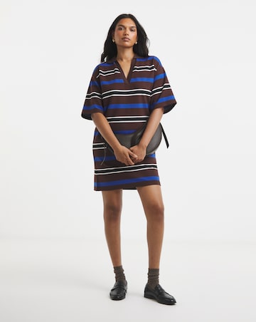 Collared Stripe Boxy Rugby Dress