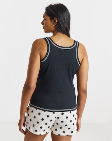 Simply Be (2 Pack) Ribbed Vest Pyjama Shortie Sets