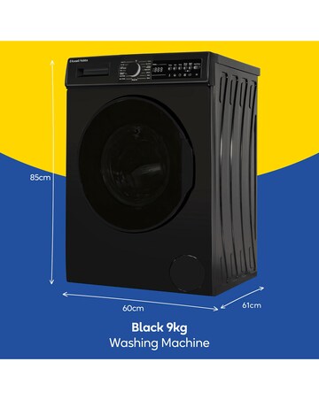 Russell Hobbs RH914W116B 9kg 1400rpm Washing Machine Black + Install