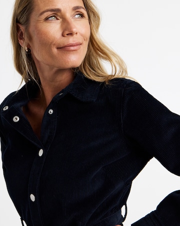 Navy Cord Shirt Dress