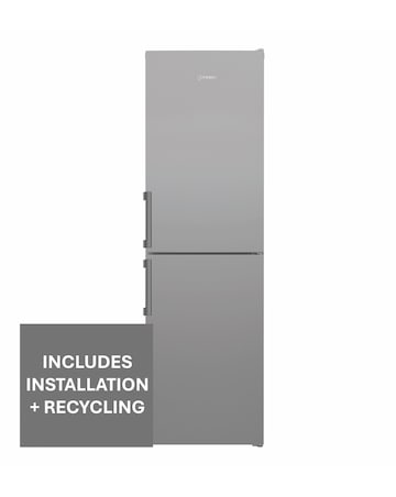 Indesit IKNH 1261 S4UK 50/50 No Frost Fridge Freezer Silver + Install