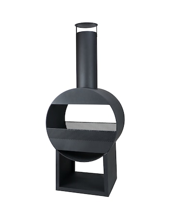Charles Bentley Black Steel Chimenea