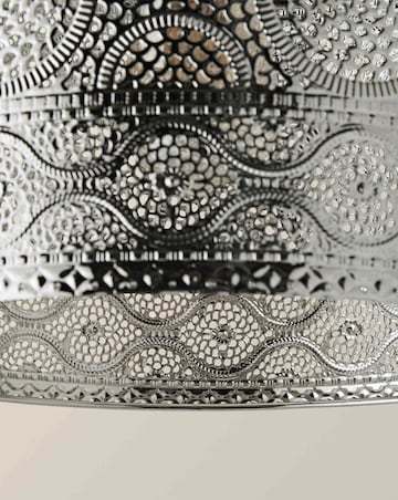 ValueLights Casablanca Moroccan Style Chrome Easy Fit Drum Pendant Shade