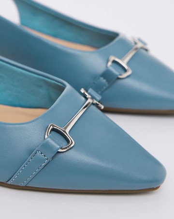 Sylvia Flat Slingback Shoes With Trim Detail - Wide Fit (E)
