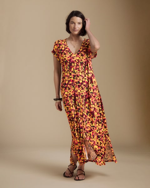 Julipa Printed Cap Sleeve Midi Dress