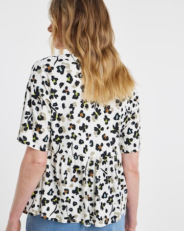 Crew Neck Short Sleeve Peplum T-Shirt