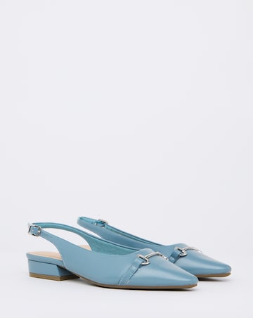Sylvia Flat Slingback Shoes With Trim Detail - Wide Fit (E)