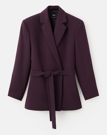 Mango Double-Breasted Blazer With Belt