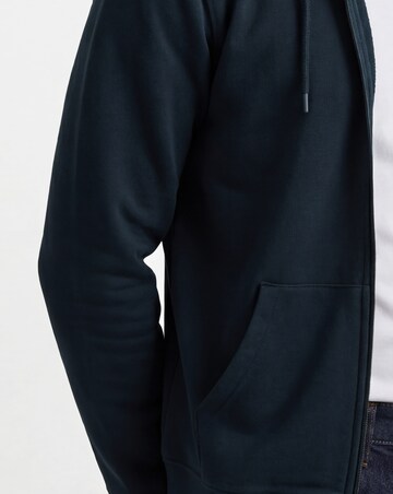 Full Zip Hoodie Extra Long Length- Navy